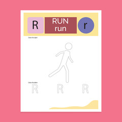 R Letter Coloring Page
