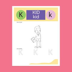 K A Letter Coloring Page
