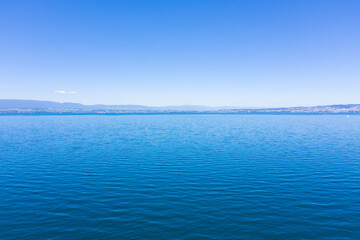 Beautiful view of Leman Lake in Montreux  Switerland