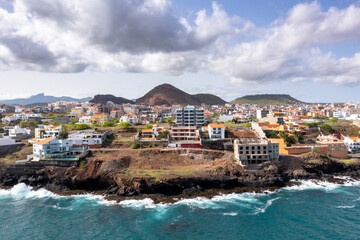 Fototapeta premium Aerial view of Cidadela in Praia - Santiago - Capital of Cape Verde Islands - Cabo Verde