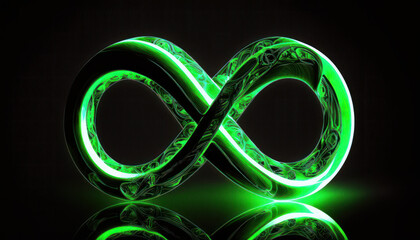 green infinity forever endless symbol sign Generative AI, Generativ, KI