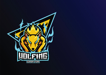 wolf gaming logo esport design
