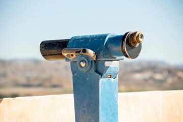 Telescope Binoculars on the observation deck in the park