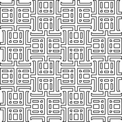 Stylish texture with figures from lines.Abstract geometric black and white pattern for web page, textures, card, poster, fabric, textile. Monochrome graphic repeating design. 