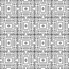 Stylish texture with figures from lines.Abstract geometric black and white pattern for web page, textures, card, poster, fabric, textile. Monochrome graphic repeating design. 