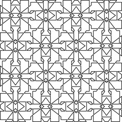 Stylish texture with figures from lines.Abstract geometric black and white pattern for web page, textures, card, poster, fabric, textile. Monochrome graphic repeating design. 