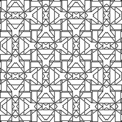 Stylish texture with figures from lines.Abstract geometric black and white pattern for web page, textures, card, poster, fabric, textile. Monochrome graphic repeating design. 