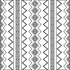 Stylish texture with figures from lines.Abstract geometric black and white pattern for web page, textures, card, poster, fabric, textile. Monochrome graphic repeating design. 