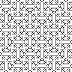 Stylish texture with figures from lines.Abstract geometric black and white pattern for web page, textures, card, poster, fabric, textile. Monochrome graphic repeating design. 