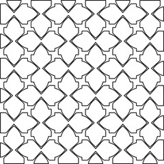 Stylish texture with figures from lines.Abstract geometric black and white pattern for web page, textures, card, poster, fabric, textile. Monochrome graphic repeating design. 