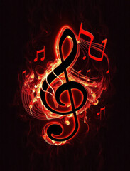 red music clef symbol Generative AI, Generativ, KI