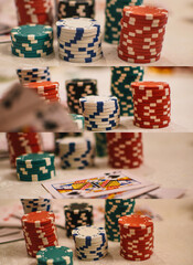 Poker chips close up view