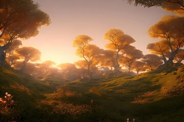 Breathtaking Landscapes with Blue Skies and Green Forests