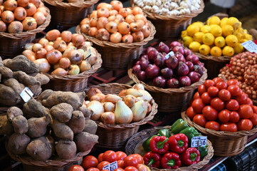Fototapeta na wymiar Different vegetables prepared for sale