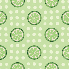 Green Limes Seamless Vector Repeat Pattern