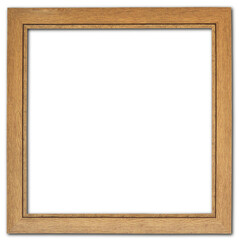 Brown wooden frame on transparent background	(PNG File)
