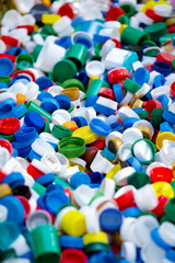 Caps from plastic bottles