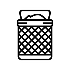 bathroom bin bathroom interior line icon vector illustration