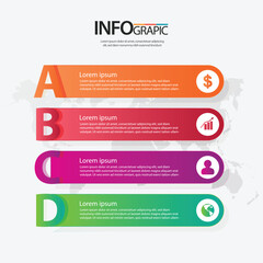 Infographic steps collection flat design. Can be used for workflow layout, diagram, business step options, banner, web design - Vector 