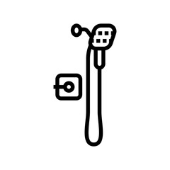 shower bathroom interior line icon vector illustration