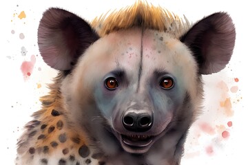 close up of a hyena made with Generative AI