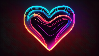 heart love romance symbol icon with dark background Generative AI, Generativ, KI