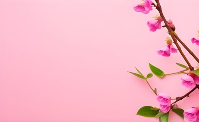 Obraz na płótnie Canvas pink cherry blossom background, generative AI