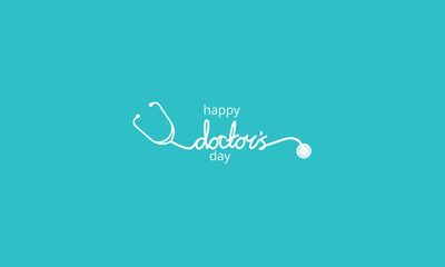 happy doctor's day text line stetoscope
