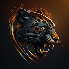 Panther team logo, team mascot, generative ai