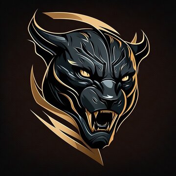 Panther team logo, team mascot, generative ai