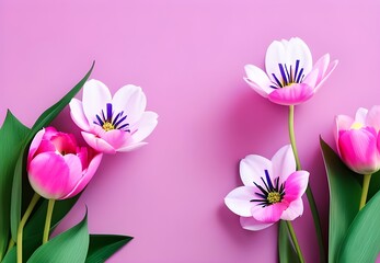 Obraz na płótnie Canvas blossom flower on pink background, Generative Ai