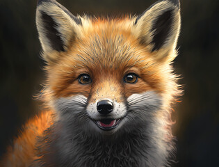 Fototapeta premium Fox Cub, Digital Art.