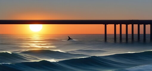 sunset over the sea, Generative Ai