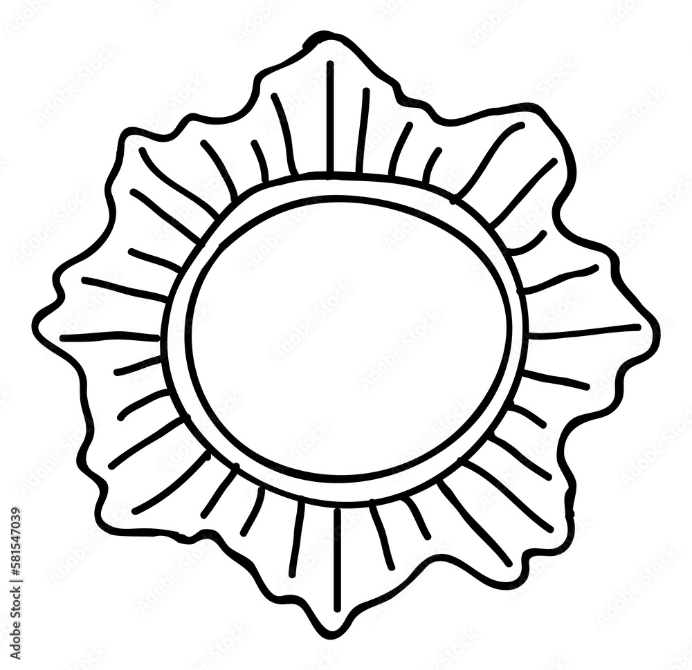 Poster Decorative round frame. Empty shape in sketchy doodle style