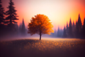 Naklejka premium tree concept art illustrtion. Generative ai.