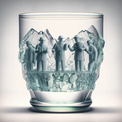 people in glass