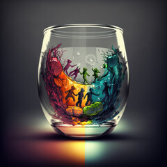 people in glass