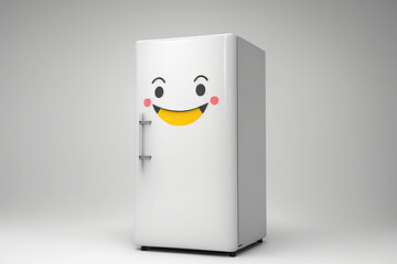 Refrigerator with a smiling face, generative ai