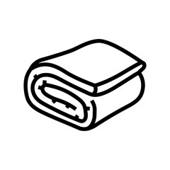 blanket bedroom interior line icon vector illustration