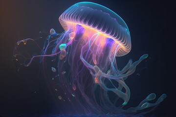 Fototapeta premium Glowing jellyfish
