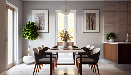 dining room modern design, generative ai