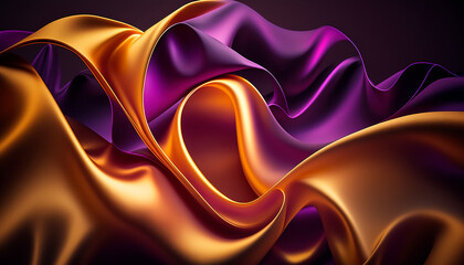 abstract background wave shape silk cloth. generative ai illustration	