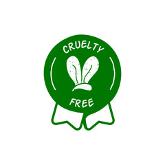 Cruelty-Free vector badge icon illustration. Animal-Friendly Icon.