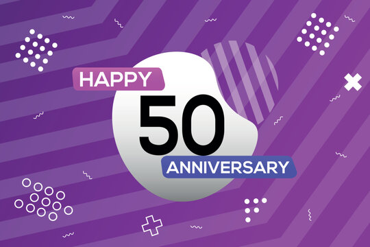50th year anniversary logo vector design anniversary celebration  with colorful geometric shapes  abstract illustration    - Powered by Adobe