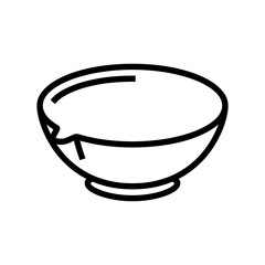 evaporating dish chemical glassware lab line icon vector illustration