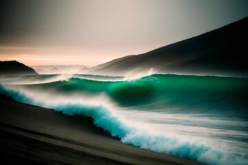 Fototapeta premium wave concept art illustrtion. Generative ai.