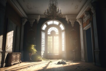 Dusty and abandoned room in a rich mansion