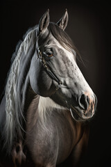 Fototapeta na wymiar Horse Portrait, Equine, Generative AI