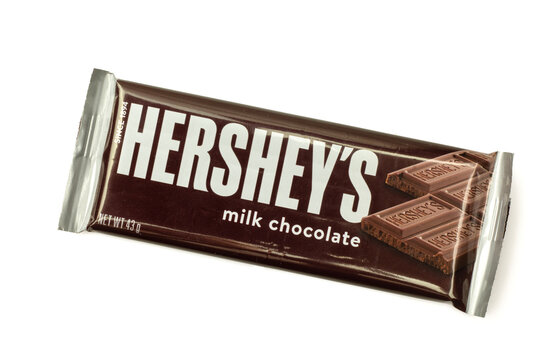 Hershey's milk chocolate foil packaging isolated on white background