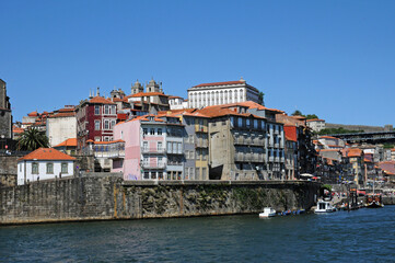 Naklejka na ściany i meble Portugal, view of Porto from Douro river